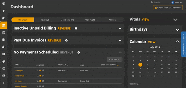 Using the Student Sign-Up Flow to register someone. Membership, Program, and Billing are all set in three steps.