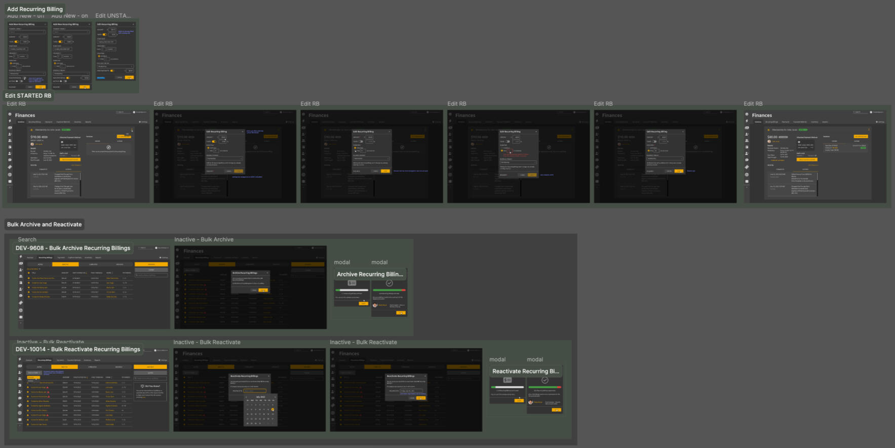 Some Finances workflows in Figma